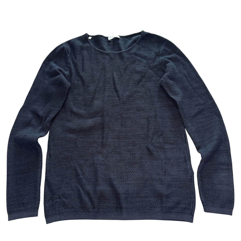 SELECTED HOMME Mens Dark Navy Textured Knit Crewneck Sweater Size S